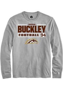 Jordan Buckley  Western Michigan Broncos Grey Rally Football NIL Stacked Box Long Sleeve T Shirt