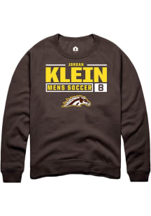 Jordan Klein  Rally Western Michigan Broncos Mens Brown NIL Stacked Box Long Sleeve Crew Sweatshir..