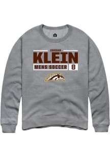 Jordan Klein  Rally Western Michigan Broncos Mens Grey NIL Stacked Box Long Sleeve Crew Sweatshirt
