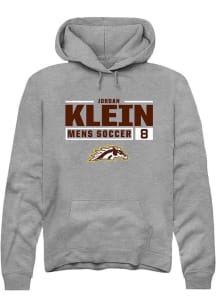 Jordan Klein  Rally Western Michigan Broncos Mens Grey NIL Stacked Box Long Sleeve Hoodie