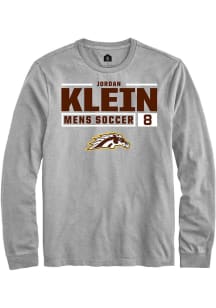 Jordan Klein  Western Michigan Broncos Grey Rally NIL Stacked Box Long Sleeve T Shirt
