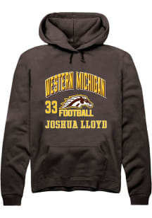 Joshua Lloyd  Rally Western Michigan Broncos Mens Brown Football NIL Arch Logo Long Sleeve Hoodie