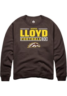 Joshua Lloyd  Rally Western Michigan Broncos Mens Brown Football NIL Stacked Box Long Sleeve Crew..