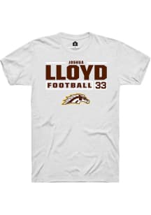 Joshua Lloyd  Western Michigan Broncos White Rally Football NIL Stacked Box Short Sleeve T Shirt