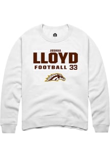 Joshua Lloyd  Rally Western Michigan Broncos Mens White Football NIL Stacked Box Long Sleeve Crew..