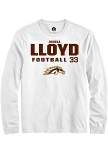 Joshua Lloyd  Western Michigan Broncos White Rally Football NIL Stacked Box Long Sleeve T Shirt