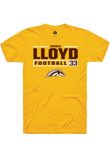Joshua Lloyd  Western Michigan Broncos Gold Rally Football NIL Stacked Box Short Sleeve T Shirt
