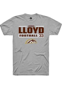 Joshua Lloyd  Western Michigan Broncos Grey Rally Football NIL Stacked Box Short Sleeve T Shirt