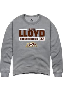 Joshua Lloyd  Rally Western Michigan Broncos Mens Grey Football NIL Stacked Box Long Sleeve Crew S..