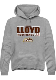 Joshua Lloyd  Rally Western Michigan Broncos Mens Grey Football NIL Stacked Box Long Sleeve Hoodie
