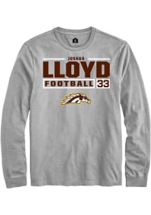 Joshua Lloyd  Western Michigan Broncos Grey Rally Football NIL Stacked Box Long Sleeve T Shirt