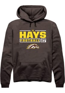 JR Hays  Rally Western Michigan Broncos Mens Brown Football NIL Stacked Box Long Sleeve Hoodie