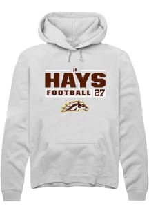 JR Hays  Rally Western Michigan Broncos Mens White Football NIL Stacked Box Long Sleeve Hoodie