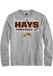 JR Hays  Western Michigan Broncos Grey Rally Football NIL Stacked Box Long Sleeve T Shirt