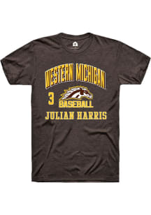 Julian Harris  Western Michigan Broncos Brown Rally NIL Arch Logo Short Sleeve T Shirt