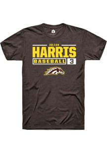 Julian Harris  Western Michigan Broncos Brown Rally NIL Stacked Box Short Sleeve T Shirt