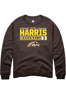 Julian Harris  Rally Western Michigan Broncos Mens Brown NIL Stacked Box Long Sleeve Crew Sweatshi..