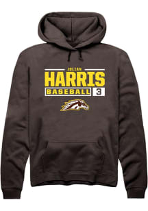 Julian Harris  Rally Western Michigan Broncos Mens Brown NIL Stacked Box Long Sleeve Hoodie