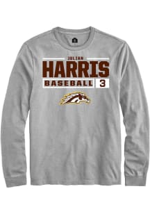 Julian Harris  Western Michigan Broncos Grey Rally NIL Stacked Box Long Sleeve T Shirt