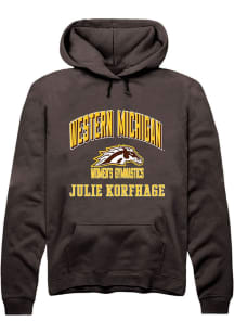 Julie Korfhage  Rally Western Michigan Broncos Mens Brown NIL Arch Logo Long Sleeve Hoodie