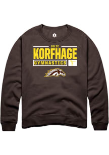 Julie Korfhage  Rally Western Michigan Broncos Mens Brown NIL Stacked Box Long Sleeve Crew Sweatsh..