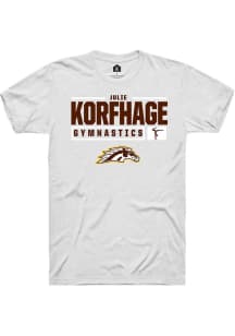 Julie Korfhage  Western Michigan Broncos White Rally NIL Stacked Box Short Sleeve T Shirt