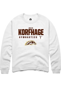 Julie Korfhage  Rally Western Michigan Broncos Mens White NIL Stacked Box Long Sleeve Crew Sweatsh..