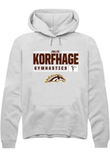 Julie Korfhage  Rally Western Michigan Broncos Mens White NIL Stacked Box Long Sleeve Hoodie