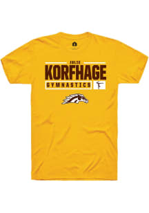 Julie Korfhage  Western Michigan Broncos Gold Rally NIL Stacked Box Short Sleeve T Shirt