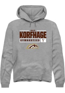 Julie Korfhage  Rally Western Michigan Broncos Mens Grey NIL Stacked Box Long Sleeve Hoodie