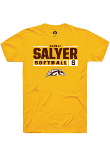 Kaylee Salyer  Western Michigan Broncos Gold Rally NIL Stacked Box Short Sleeve T Shirt