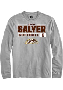 Kaylee Salyer  Western Michigan Broncos Grey Rally NIL Stacked Box Long Sleeve T Shirt