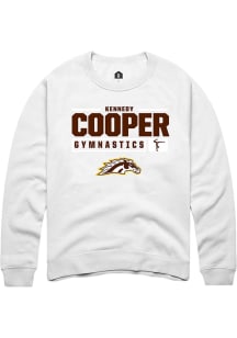 kennedy cooper  Rally Western Michigan Broncos Mens White NIL Stacked Box Long Sleeve Crew Sweatsh..