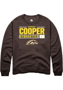 kennedy cooper  Rally Western Michigan Broncos Mens Brown NIL Stacked Box Long Sleeve Crew Sweatsh..