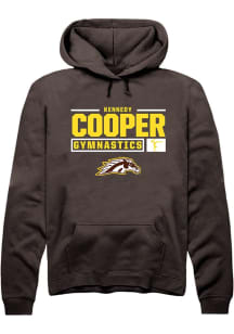 kennedy cooper  Rally Western Michigan Broncos Mens Brown NIL Stacked Box Long Sleeve Hoodie