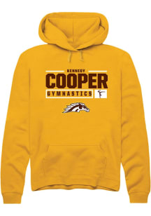 kennedy cooper  Rally Western Michigan Broncos Mens Gold NIL Stacked Box Long Sleeve Hoodie