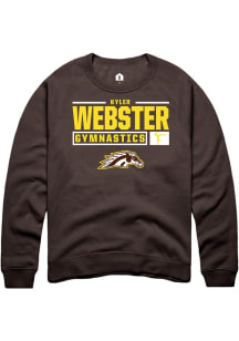 Kyler Webster  Rally Western Michigan Broncos Mens Brown NIL Stacked Box Long Sleeve Crew Sweatshi..