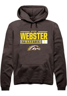 Kyler Webster  Rally Western Michigan Broncos Mens Brown NIL Stacked Box Long Sleeve Hoodie