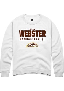 Kyler Webster  Rally Western Michigan Broncos Mens White NIL Stacked Box Long Sleeve Crew Sweatshi..