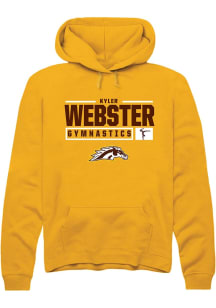 Kyler Webster  Rally Western Michigan Broncos Mens Gold NIL Stacked Box Long Sleeve Hoodie