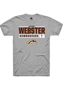Kyler Webster  Western Michigan Broncos Grey Rally NIL Stacked Box Short Sleeve T Shirt