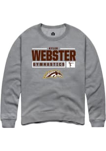 Kyler Webster  Rally Western Michigan Broncos Mens Grey NIL Stacked Box Long Sleeve Crew Sweatshir..