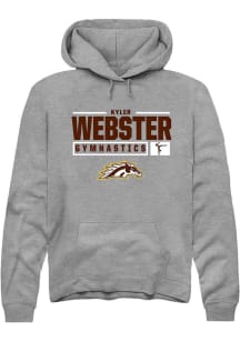 Kyler Webster  Rally Western Michigan Broncos Mens Grey NIL Stacked Box Long Sleeve Hoodie