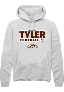 Marcel Tyler  Rally Western Michigan Broncos Mens White Football NIL Stacked Box Long Sleeve Hoodi..
