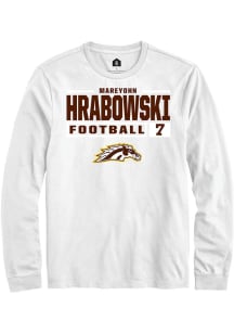 Mareyohn Hrabowski  Western Michigan Broncos White Rally Football NIL Stacked Box Long Sleeve T Sh..