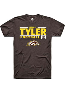 Marcel Tyler  Western Michigan Broncos Brown Rally Football NIL Stacked Box Short Sleeve T Shirt