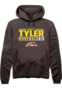 Marcel Tyler  Rally Western Michigan Broncos Mens Brown Football NIL Stacked Box Long Sleeve Hoodi..