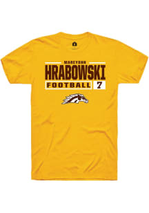 Mareyohn Hrabowski  Western Michigan Broncos Gold Rally Football NIL Stacked Box Short Sleeve T Sh..