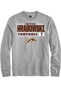 Mareyohn Hrabowski  Western Michigan Broncos Grey Rally Football NIL Stacked Box Long Sleeve T Shi..