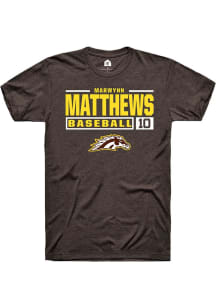 Marwynn Matthews  Western Michigan Broncos Brown Rally NIL Stacked Box Short Sleeve T Shirt